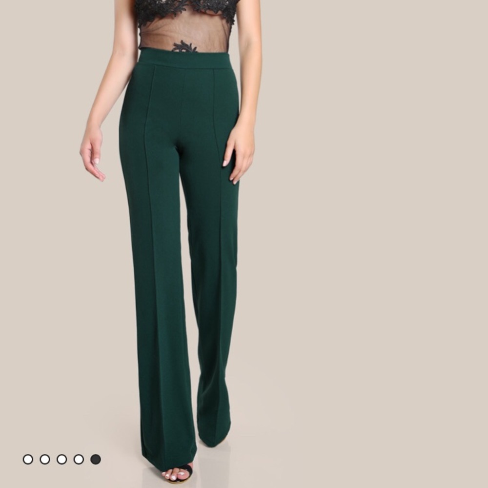 Hunter green high waist pants
